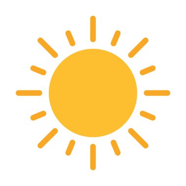 Güneş Vektörü Düz Simge Tasarımı