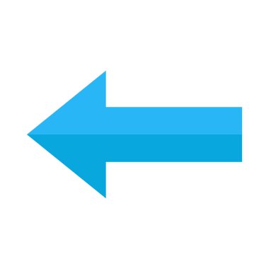 Sol Ok Vektörü Düz Simge Tasarımı