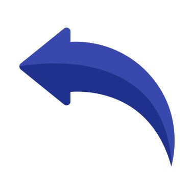 Eğri Sol Vektör Düz Simge Tasarımı