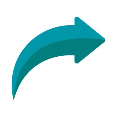 Eğri Sağ Vektör Düz Simge Tasarımı