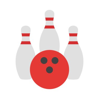 Bowling Vektörü Düz Simge Tasarımı