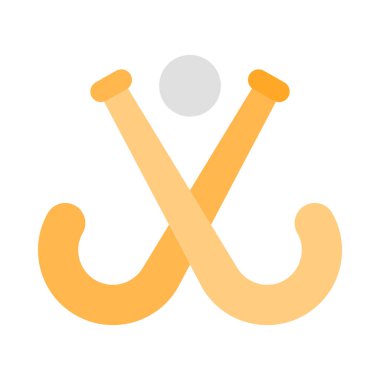 Hokey Vektörü Düz Simge Tasarımı