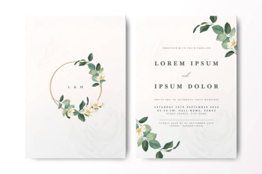 Çiçek desenli, zarif bir düğün davetiyesi.