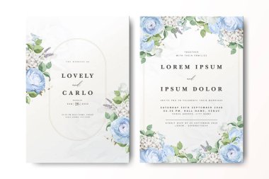 Suluboya güllü zarif bir düğün davetiyesi.