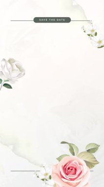 dikey video gülleri selamlama ya da online düğün davetiyeleri için kullanışlıdır 