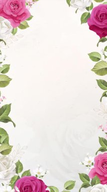 dikey video gülleri selamlama ya da online düğün davetiyeleri için kullanışlıdır 