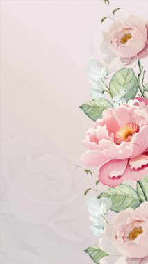 dikey video şakayık çiçekleri selamlama ya da online düğün davetiyeleri için kullanışlıdır 