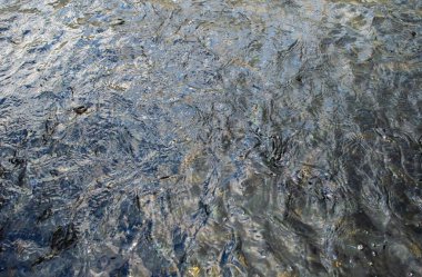 Suyun arkaplanı hareketli, su sıçramaları ve türbülanslarla dolup taşıyor..