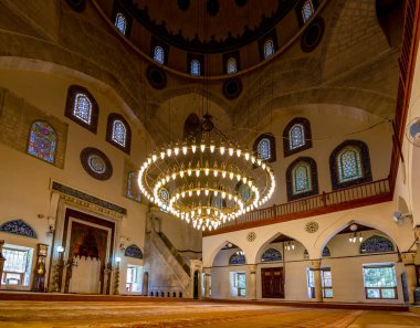 Antalya, Türkiye - 07 22 2021: Antalya 'nın Elmali ilçesindeki Ömer Paşa Camii' nden manzara.