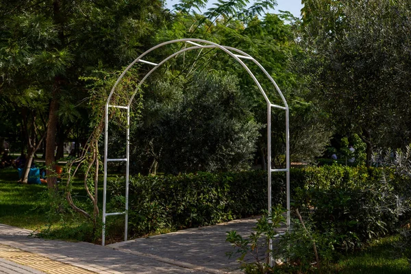 stock image for flowers arch trellis frame.