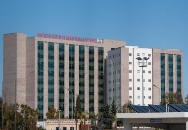 Antalya Turkey, 02 09 2023 : Antalya Training and Research Hospital building