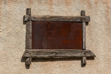 Antika tabela Boş tahta tabela.