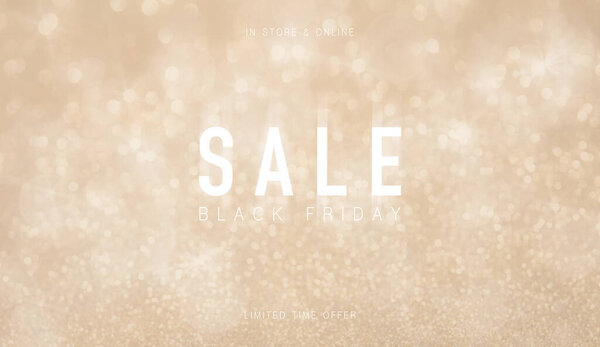Black Friday sale banner design over golden lights with graduated bands of different sparkling and twinkling bokeh from party lights and glitter for your seasonal advert