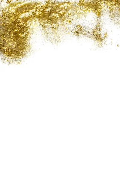 Gyllene Julbakgrund Festligt Guldglitter Över Vitt Med Kopieringsutrymme Vertikalt Format — Stockfoto