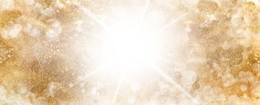 Altın parıltılı desen. Parlayan pırıl pırıl parıldayan Noel ışıltılarının şenlikli arka planı. kare biçimi