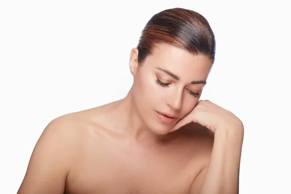 Beauty Skin Care Konzept Schöne Natürliche Junge Frau Gesicht Mit — Stockfoto