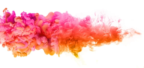 Regenboog Van Inkt Water Kleur Explosie Verf Textuur Geïsoleerd Wit — Stockfoto