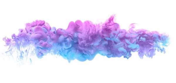 Barevná Exploze Akrylové Inkoust Vodě Izolované Bílém Kopií Prostor — Stock fotografie