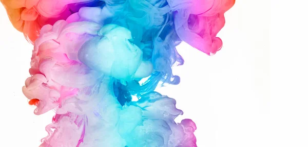 Regenboog Van Neon Ink Water Kleur Explosie Geïsoleerd Wit — Stockfoto