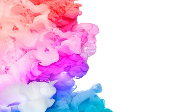 Regnbåge Neonbläck Vatten Färgexplosion Isolerad Vitt — Stockfoto