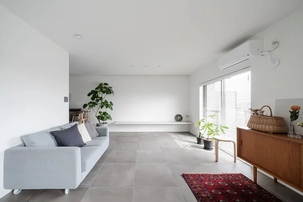 Salon Style Moderne Simple Avec Ton Blanc — Photo