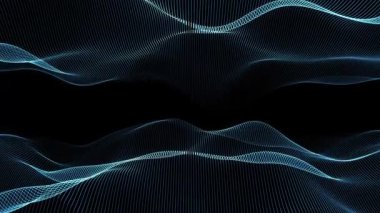 Mavi parlayan dijital dalga döngüsü 3DCG