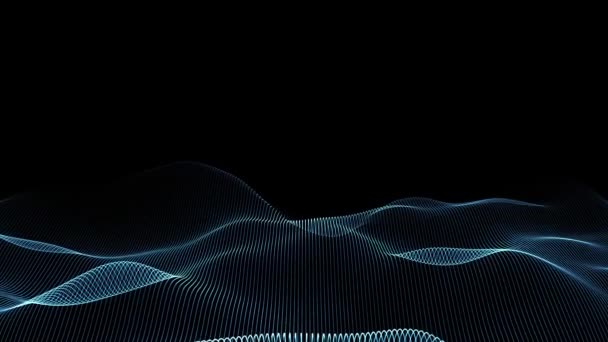 Синя Світлодіодна Петля Цифрової Хвилі 3Dcg — стокове відео
