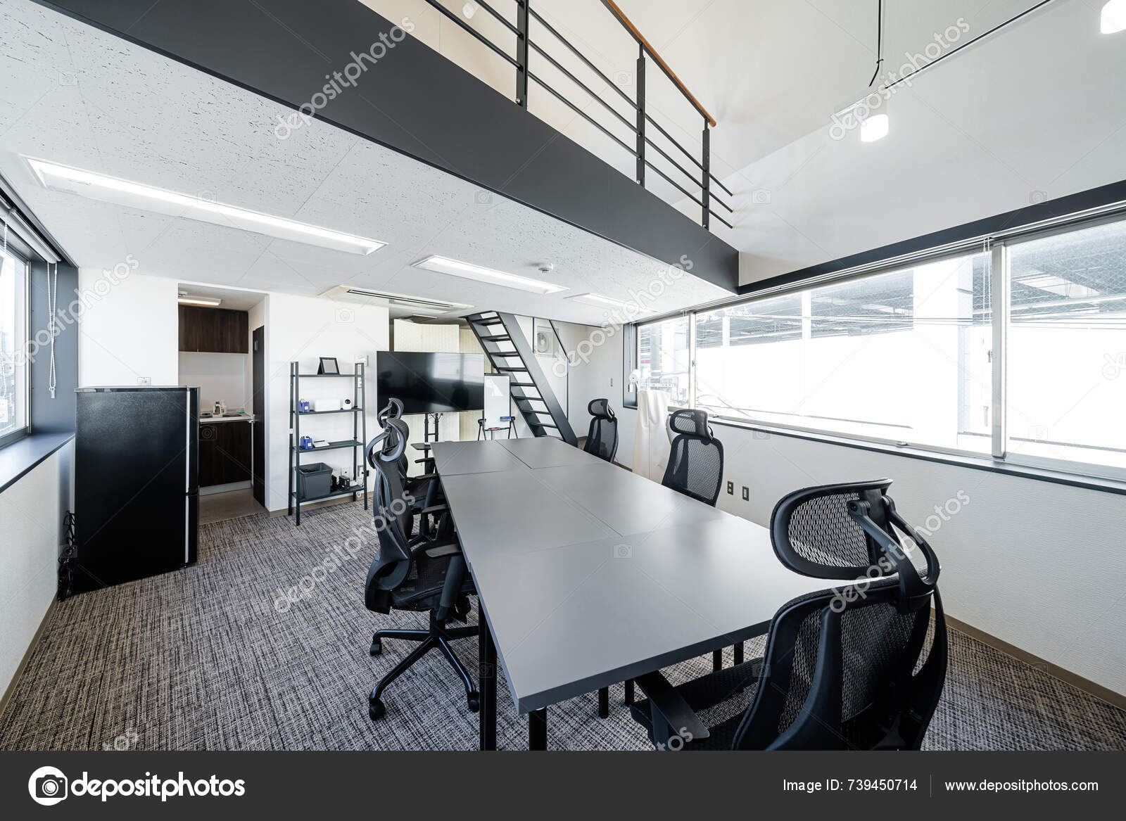 Monochrome Japanese Office Space Rent — Stock Photo © mapo_japan #739450714