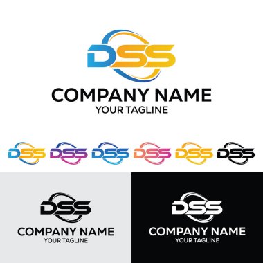 3 Harf DSS İlk Logo Şablon Vektör İllüstrasyon Tasarımı 