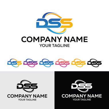 3 Harf DSS İlk Logo Şablon Vektör İllüstrasyon Tasarımı 