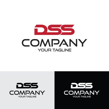 3 Harf DSS İlk Logo Şablon Vektör İllüstrasyon Tasarımı