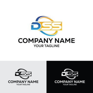 3 Harf DSS İlk Logo Şablon Vektör İllüstrasyon Tasarımı