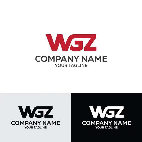 3 Harf WGZ İlk Logo Şablon Vektör Çizim Tasarımı