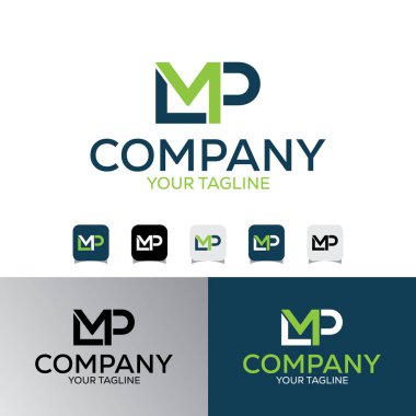 LMP LVP harfi İlk Tipografi Yazı Tipi Tasarım Şablonu