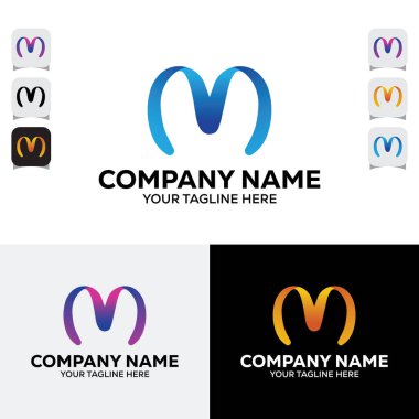M harfi Yaratıcı El Logo Şablonunu Boğdu