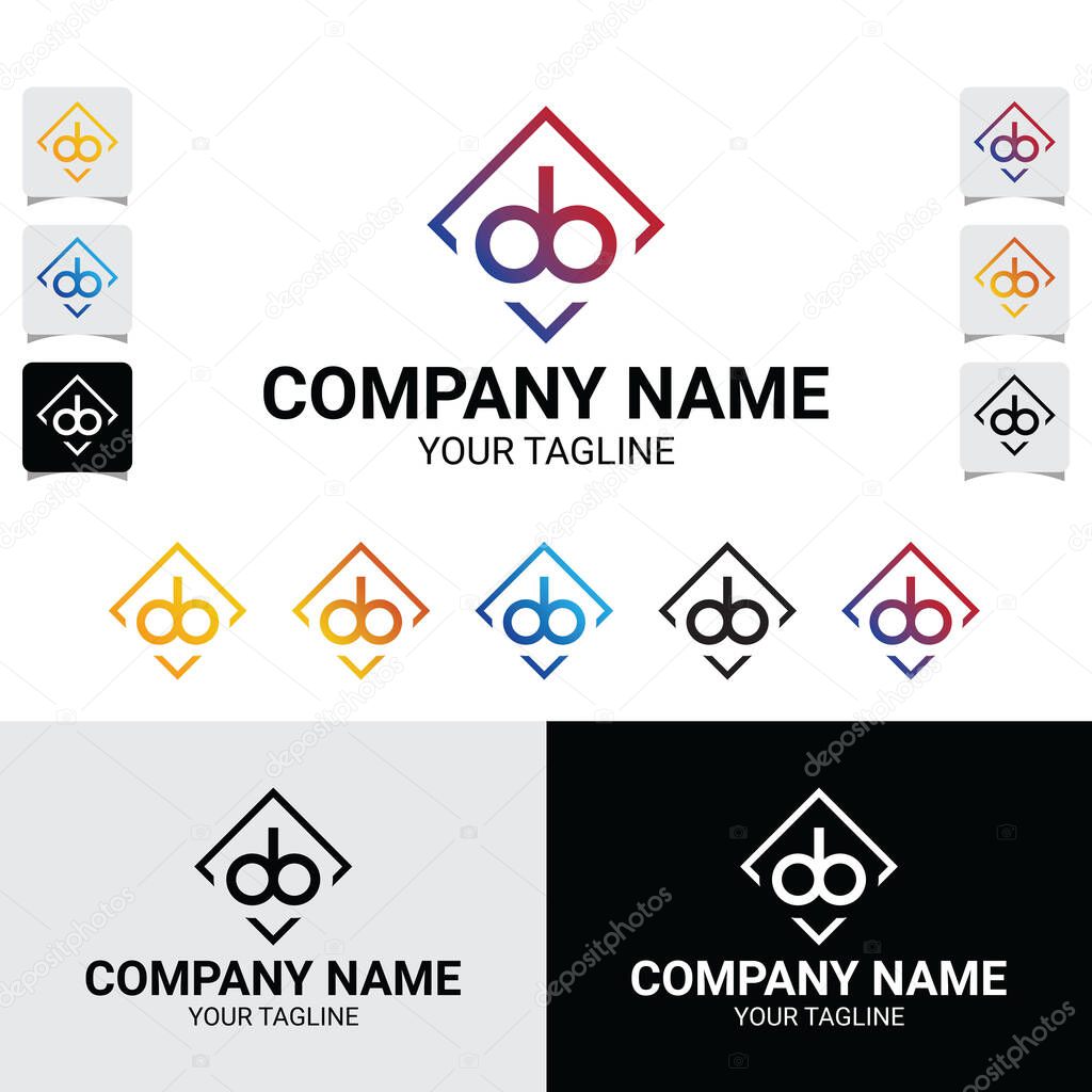 Db letter initial logo vector template