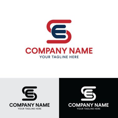 SE _ ES İlk harf logo şablonu