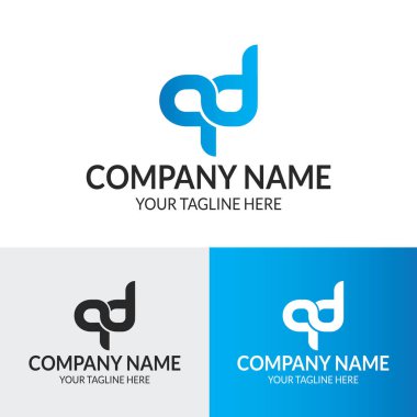 QD harf soyut logo tasarım şablonu teknoloji şirketi ve şirket işleri için
