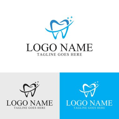 Diş Kliniği Vektör Logosu Tasarım Şablonu