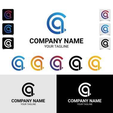 CQ Harf İlk Logo Tasarımı Şablonu