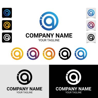 IOQ harfi ilk logo tasarım şablonu