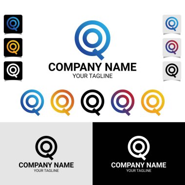 QO OQ harfi ilk logo dizayn şablonu