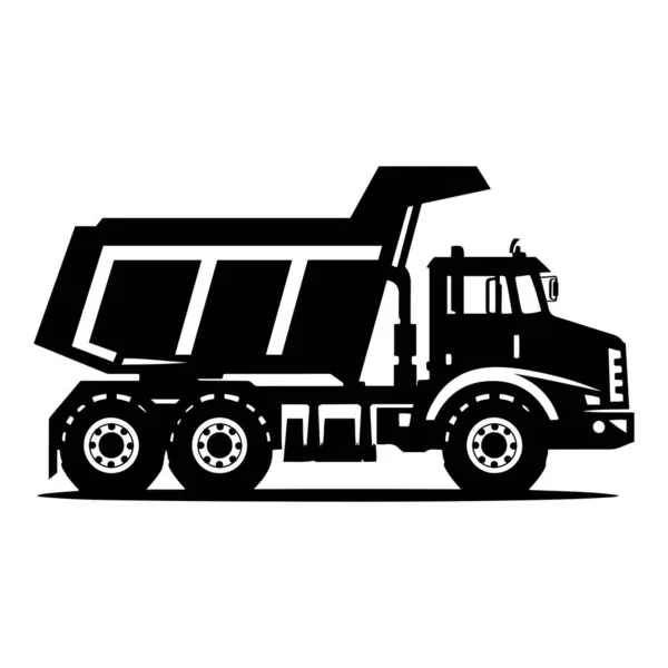 Kamyon Siluet Vektör Resmetme Şablonunu Dök