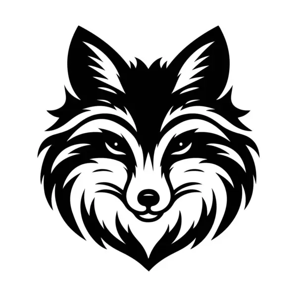 Tilki baş siluet Vektör İllüstrasyonu