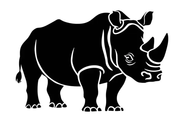 stock vector Rhino silhouette vector illustration template