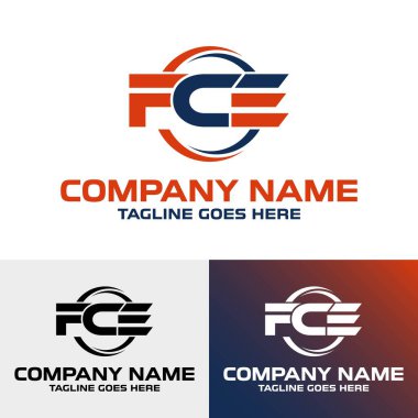 FCE 3 Harf İlk Modern Tipografi Logo Tasarım Şablonu