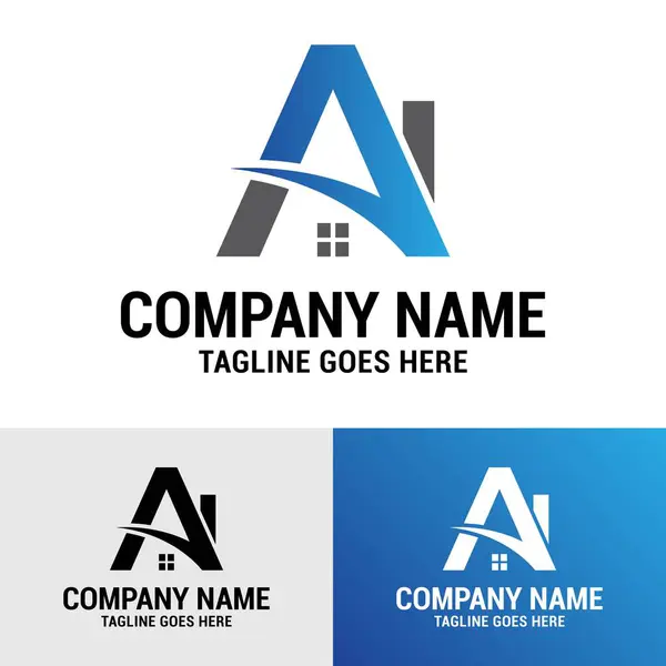 Bir Harf Minimalist Emlak Markası Logo Şablonu