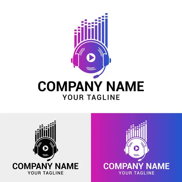 DJ Müzik Markası Modern logo Şablonu