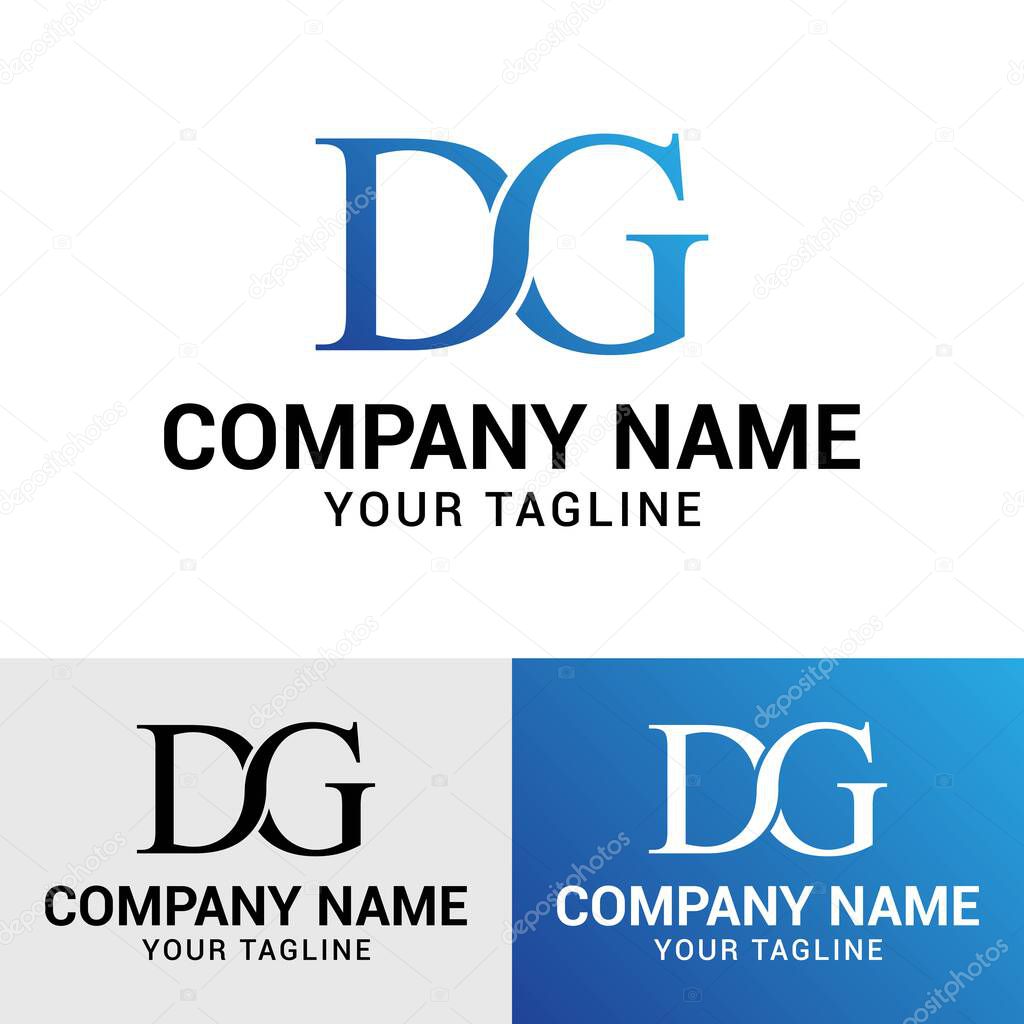 DG Letter Initials Typography Brand Logo Template