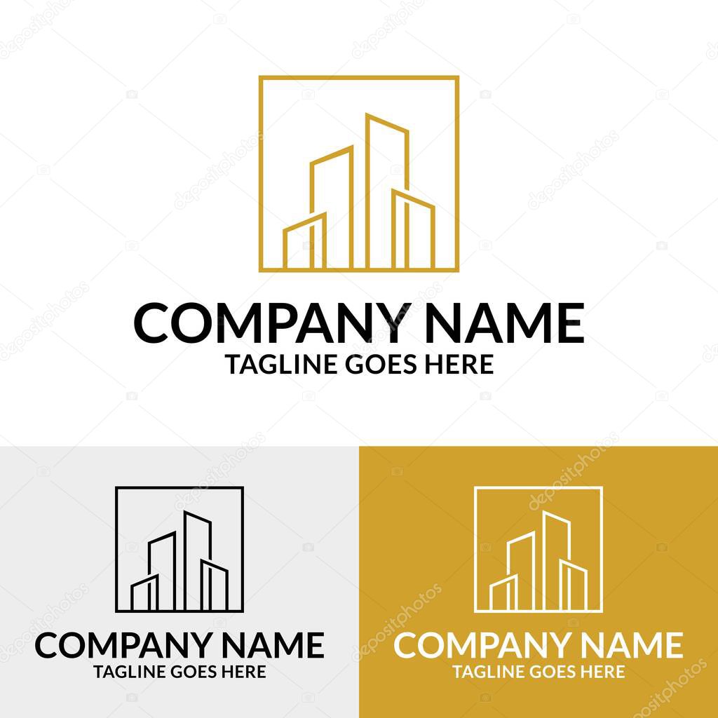 Minimal architectural logo design template